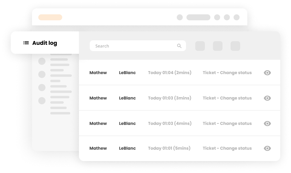 Filtr protokolu auditu v softwaru Help desk ticketing – LiveAgent