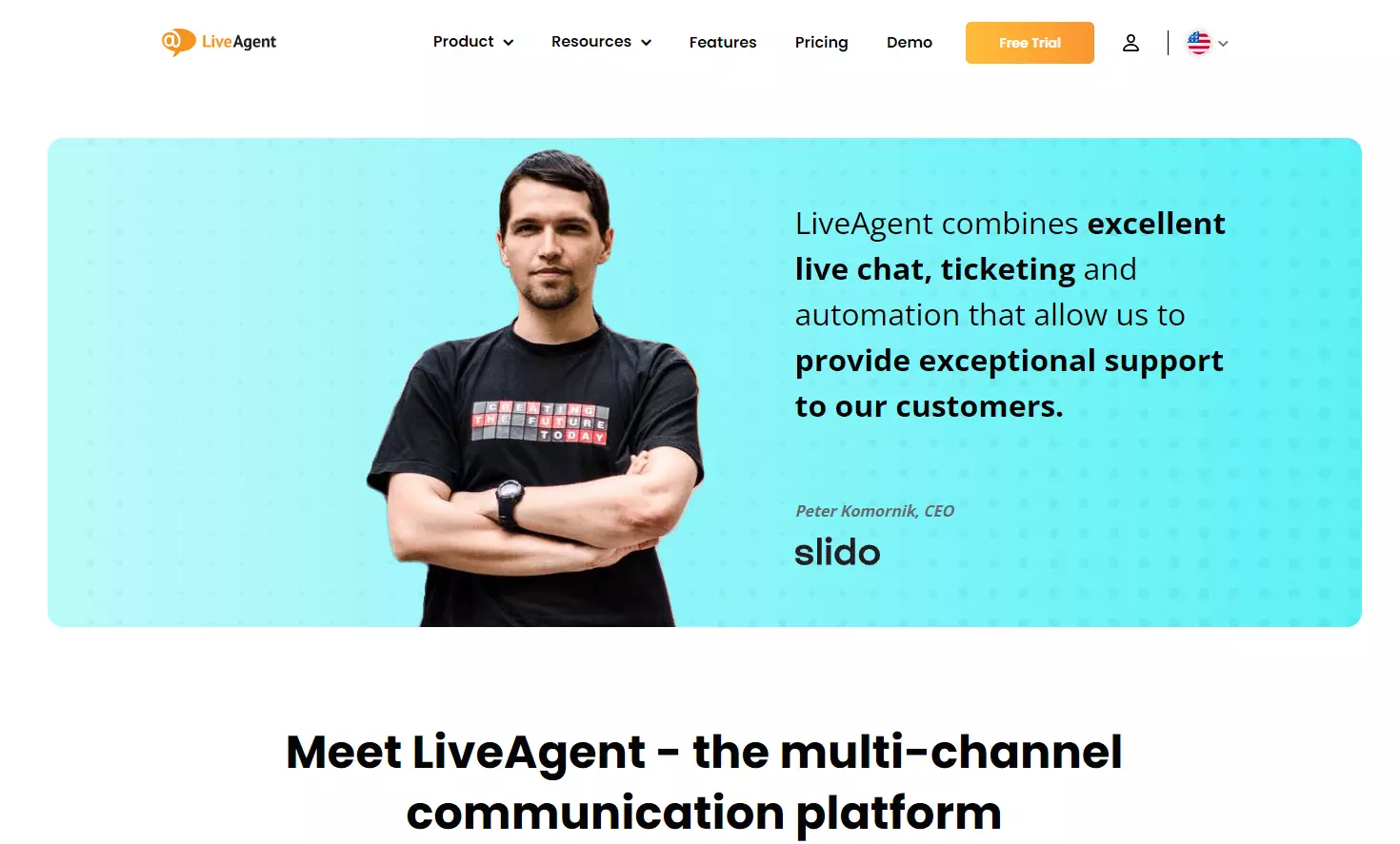Recenze generálního ředitele Slido LiveAgent