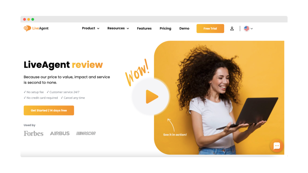 Cílová stránka LiveAgent