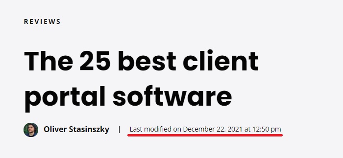 Implementace data poslední aktualizace