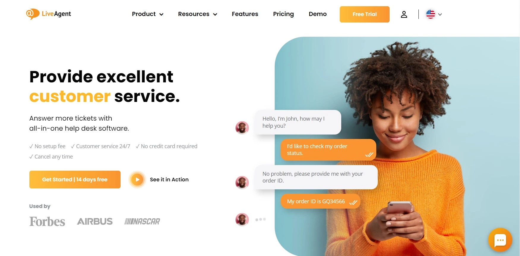 Domovská stránka LiveAgent