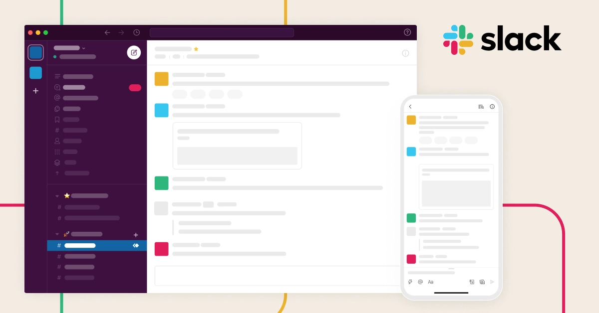 Mockup funkcí Slack