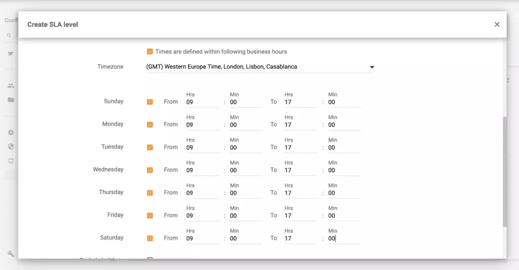 Nastavení pracovní doby s Live Agent