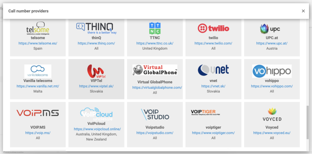 Poskytovatelé VOIP LiveAgent