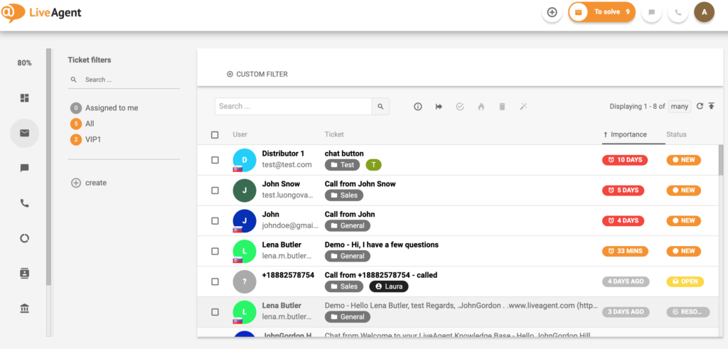 práce na dálku nebo na místě s LiveAgent
