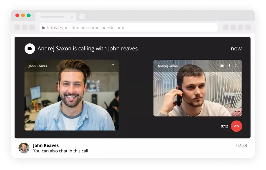Funkce video hovoru v software pro live chat - LiveAgent