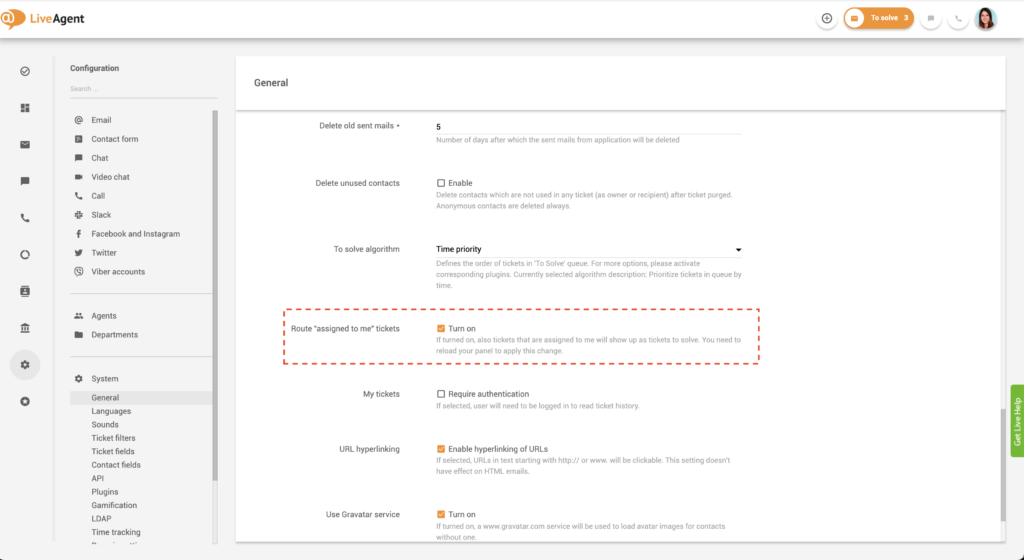 Funkce přiřazení tiketů mně v LiveAgent