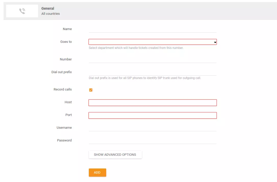 Nastavení informací o hovoru