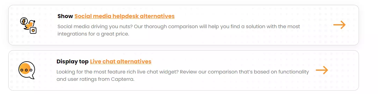 Alternativy LiveAgent: Tlačítka výzvy k akci