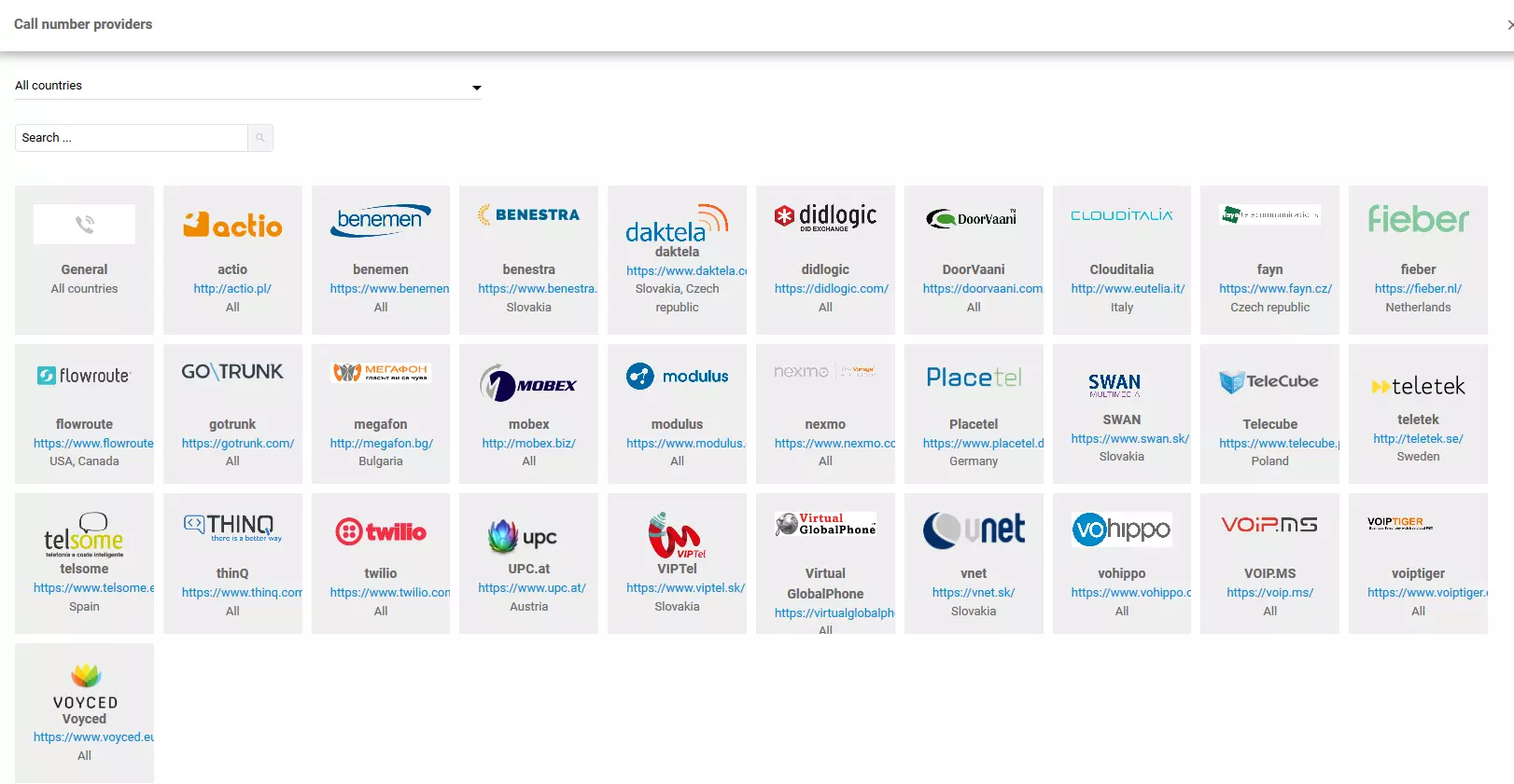 Výběr poskytovatelů VoIP