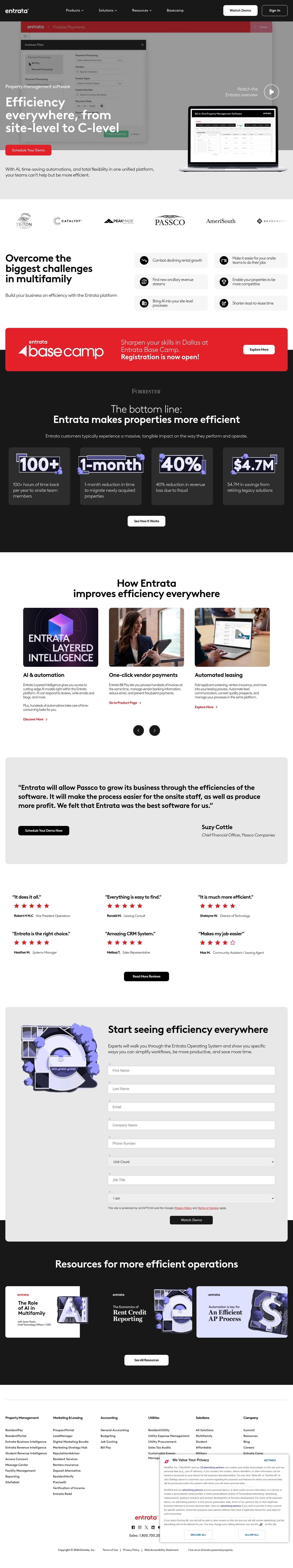 Kontakty na podporu Entrata Help Desk