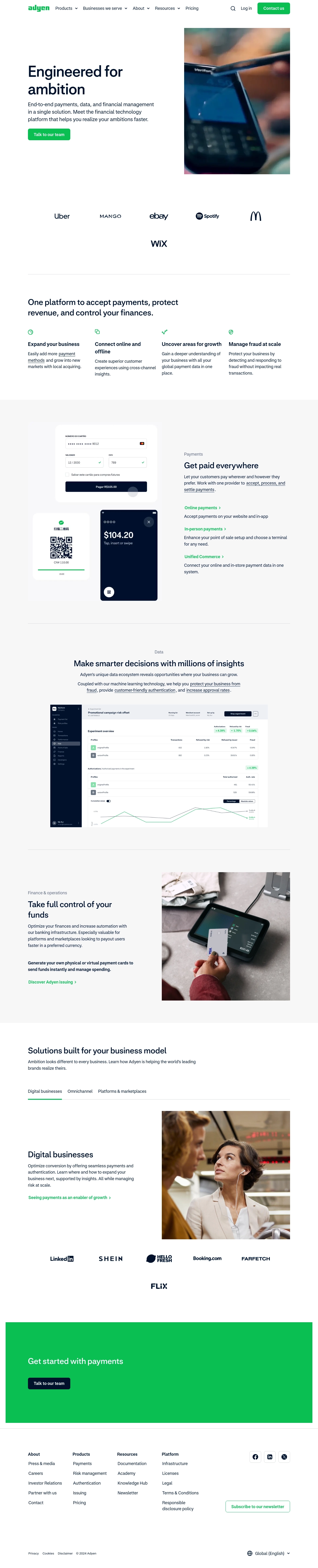 Kontakty na helpdesk Adyen
