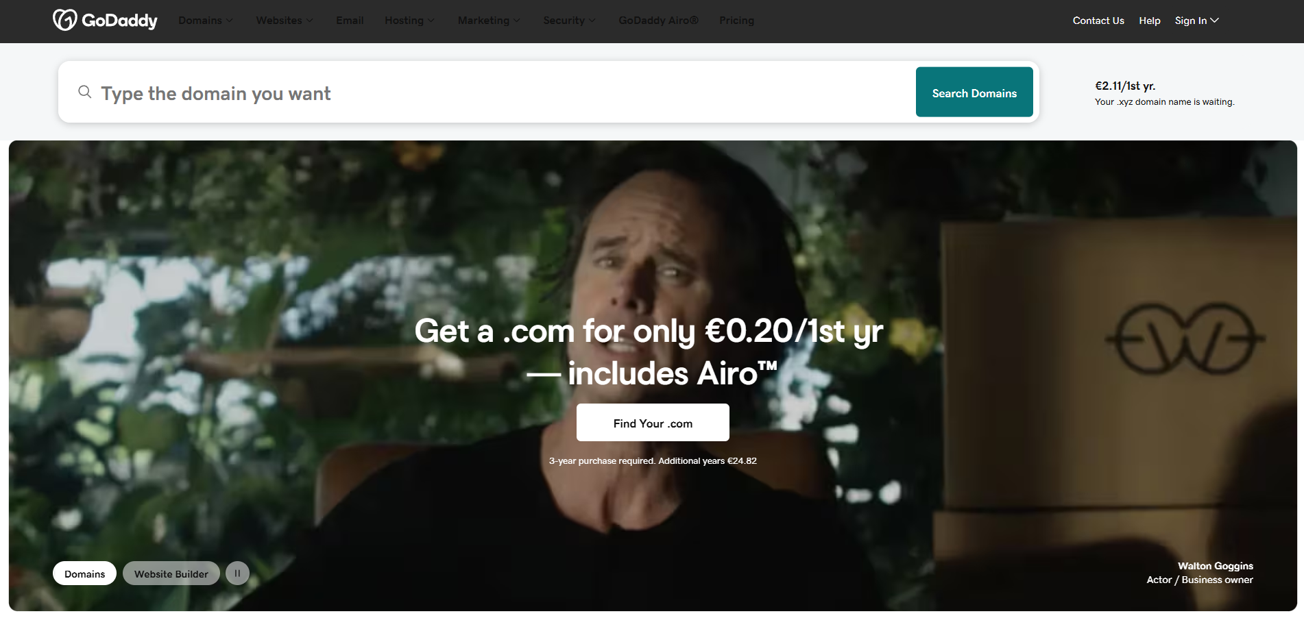 Kontakty na podporu GoDaddy