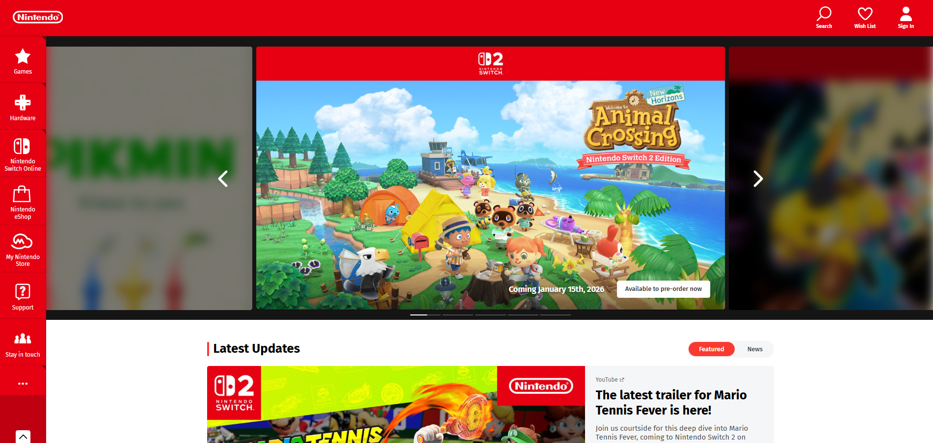 Kontakty na zákaznickou podporu Nintendo