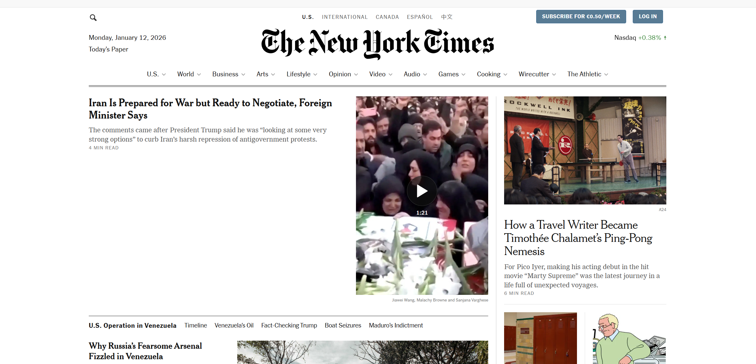 Kontakty na zákaznickou podporu The New York Times