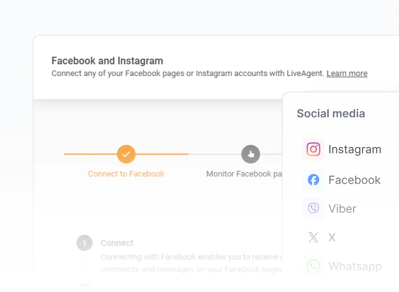 Integrace sociálních médií LiveAgent s Facebook, Instagram a WhatsApp