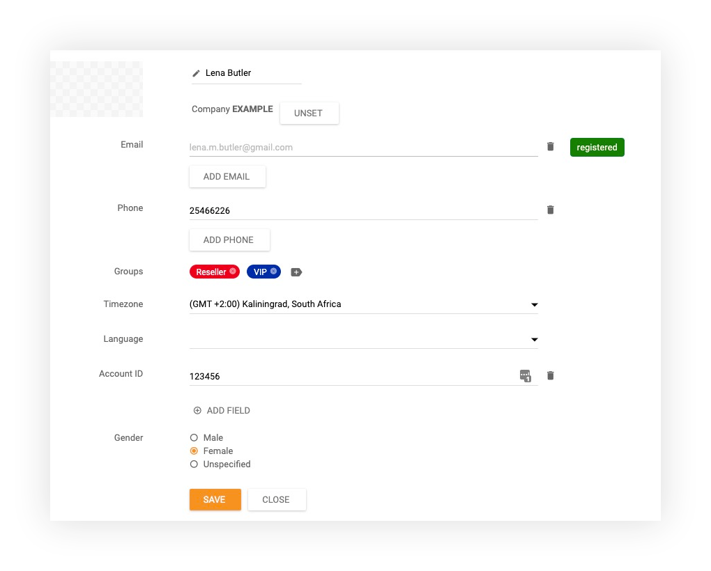 Přidání kontaktu v LiveAgent