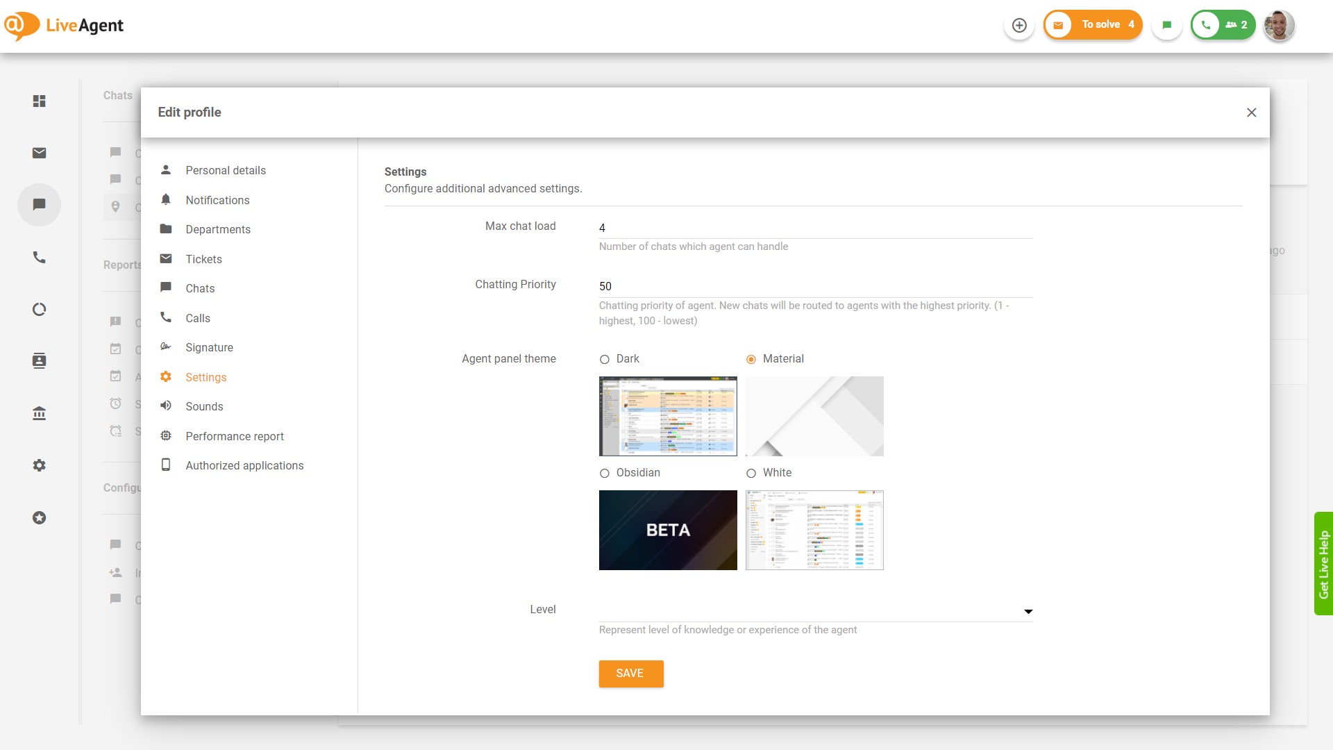 Nastavení agenta v LiveAgent