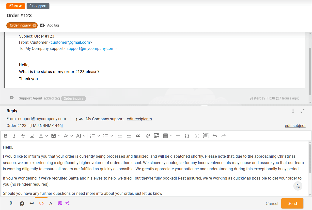 Připravená odpověď Answer Composer
