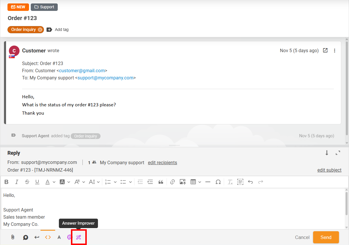 Zlepšovač odpovědí s AI