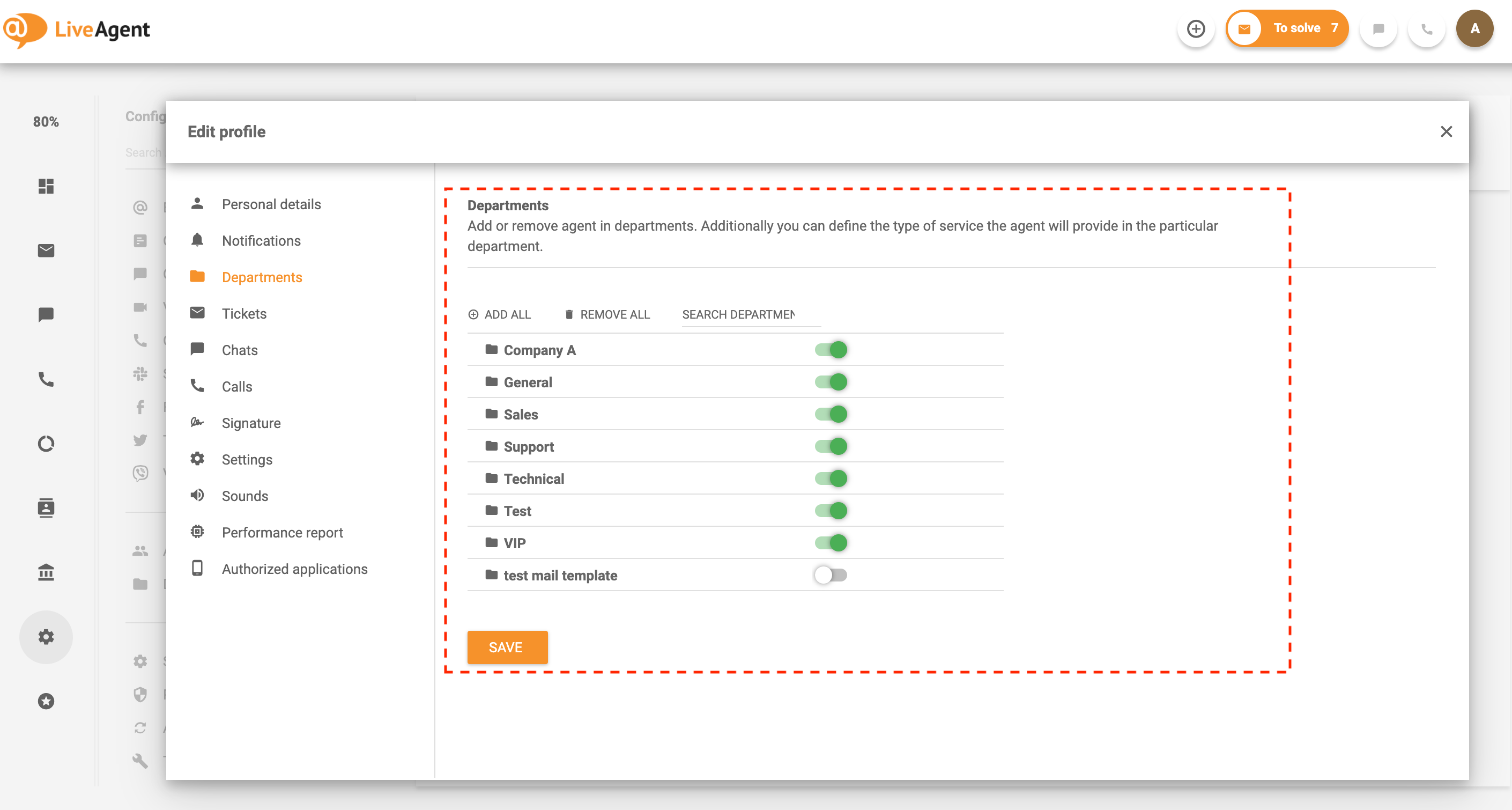 Přiřazení agentů k oddělením