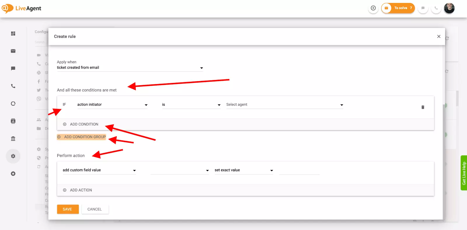 Nastavení automatizace v LiveAgent