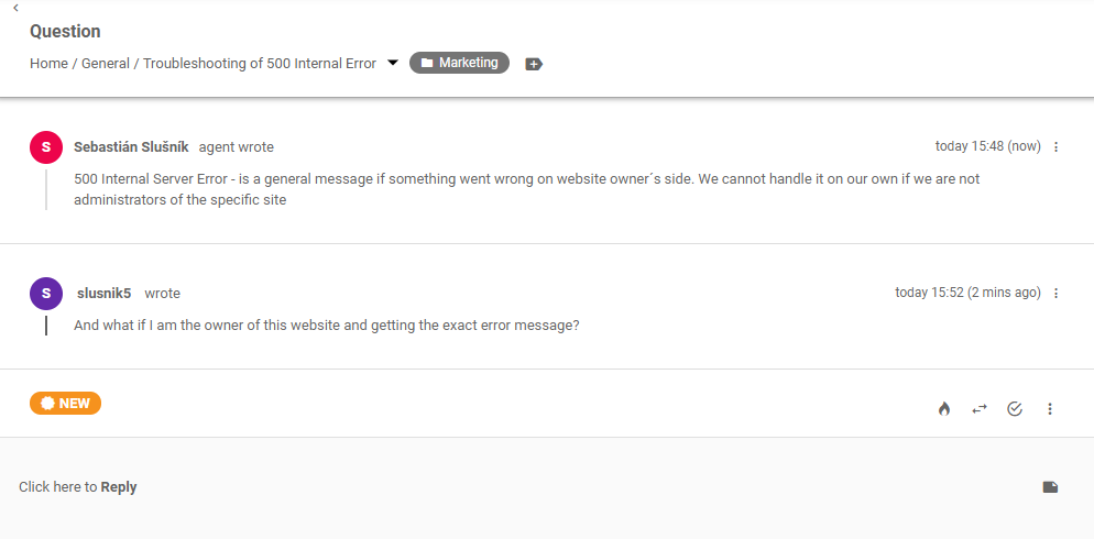 Lístek fóra zákazníků v LiveAgent