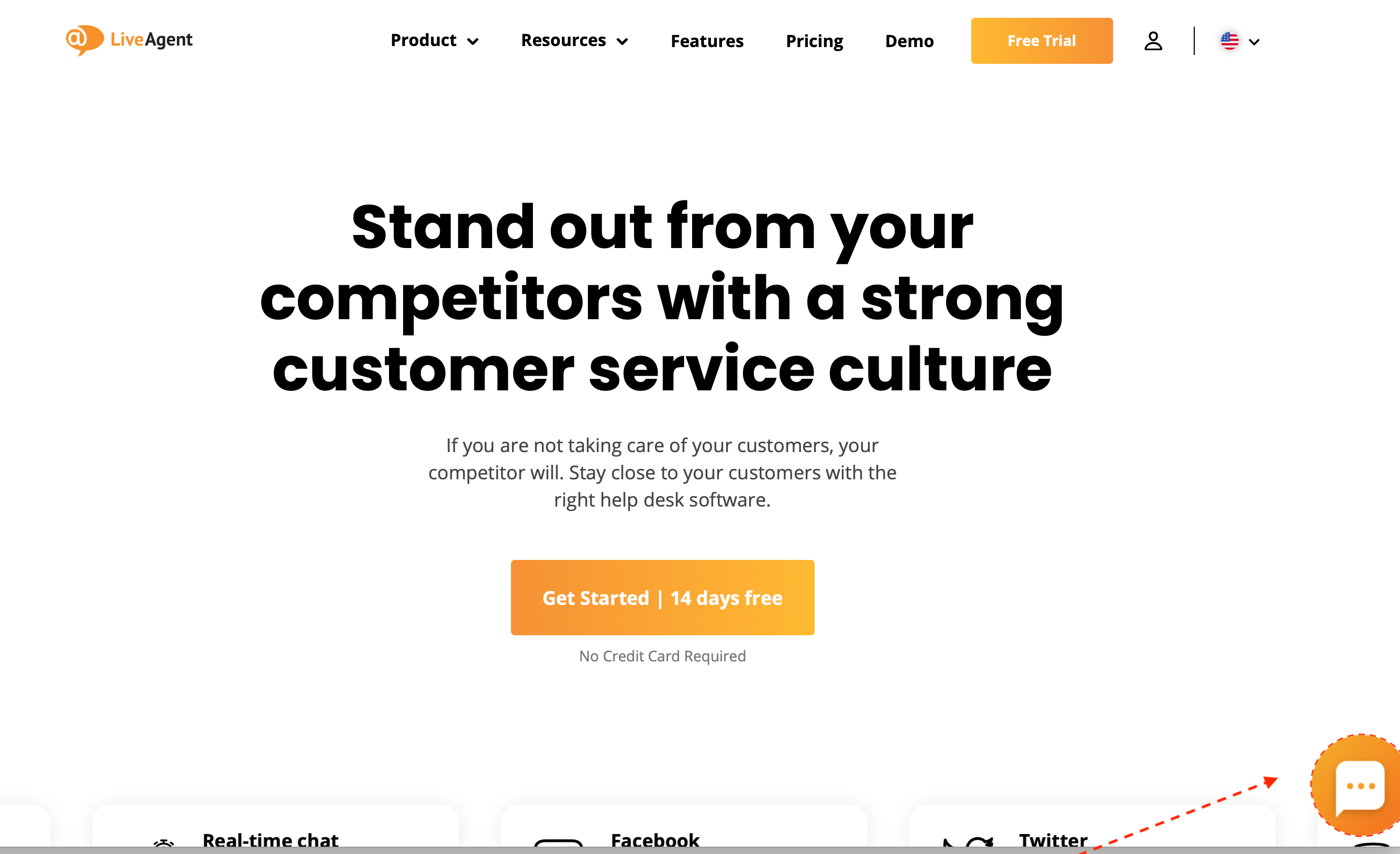 Příklad tlačítka chatu LiveAgent