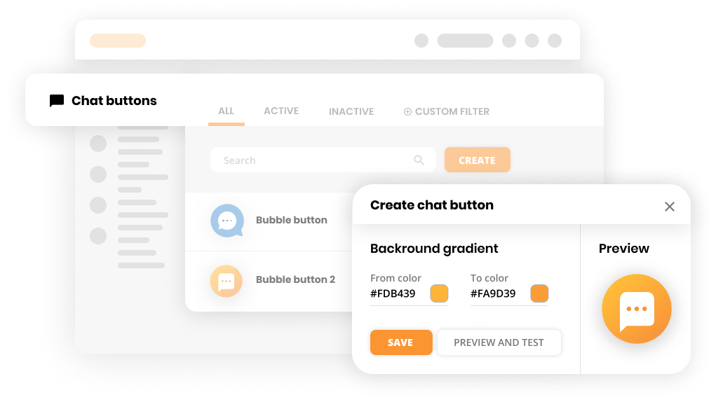 Mockup připojení live chatu