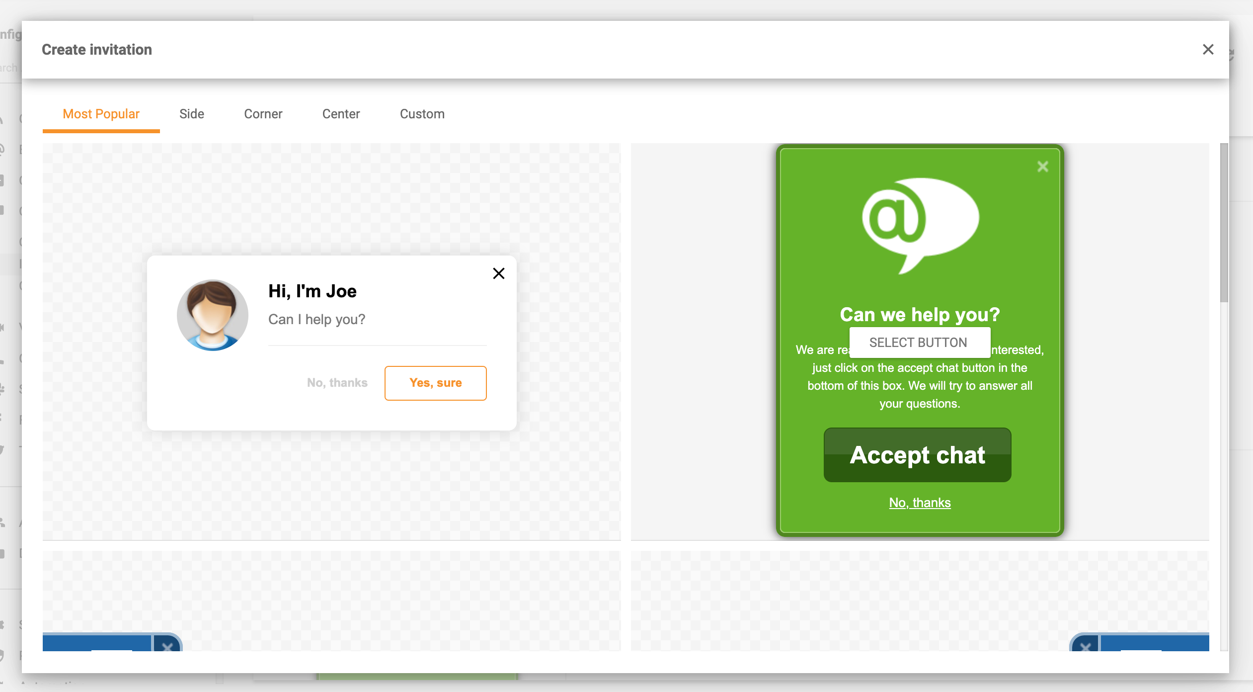 Funkce proaktivních pozvánek k chatu v LiveAgent