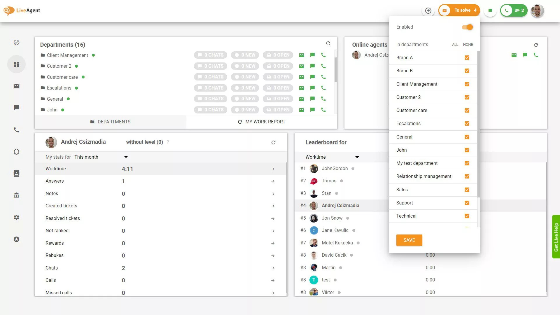 Výběr oddělení lístků K vyřešení