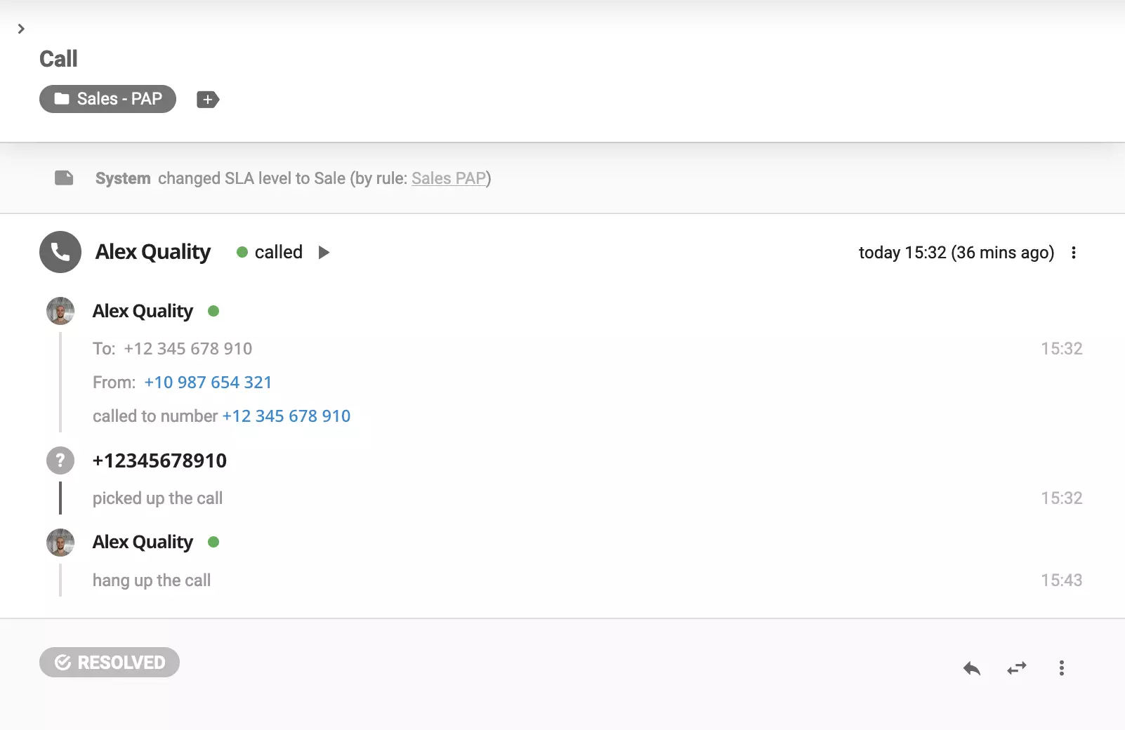 Call detail records in LiveAgent