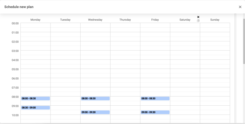 Konfigurace plánování zařízení