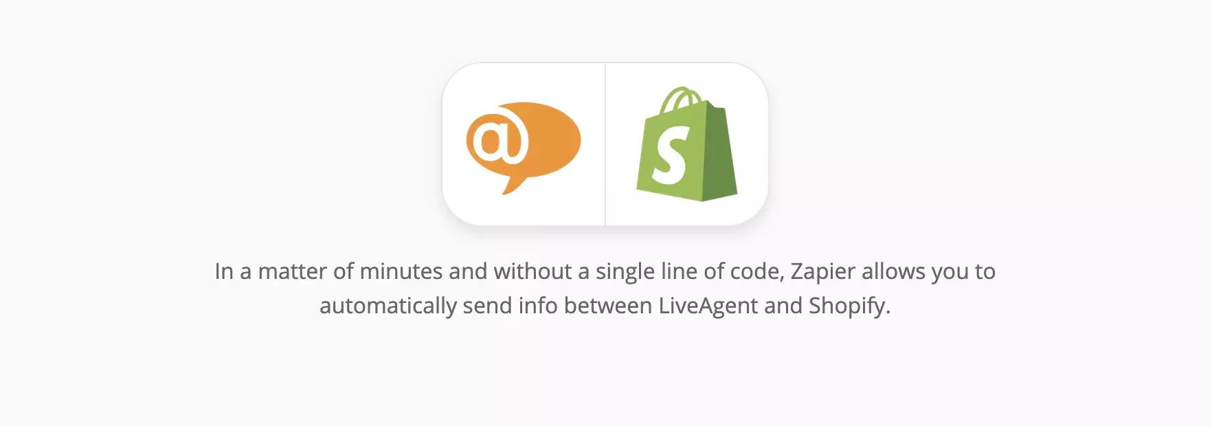 Stránka integrace LiveAgent a Shopify na Zapier