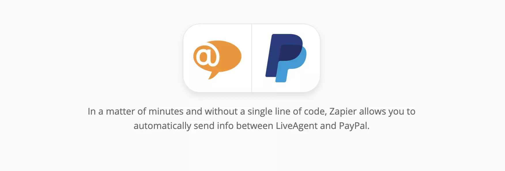 Stránka integrace LiveAgent a PayPal na Zapier