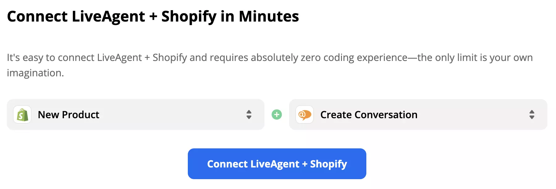 Vybraný trigger Nový produkt a akce Vytvořit konverzaci