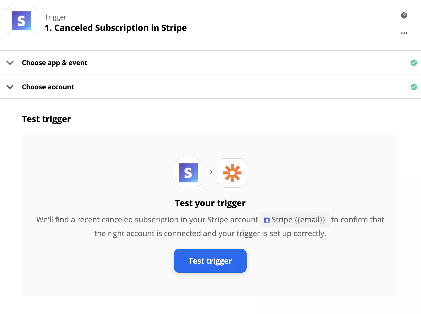Test Stripe triggeru na Zapier
