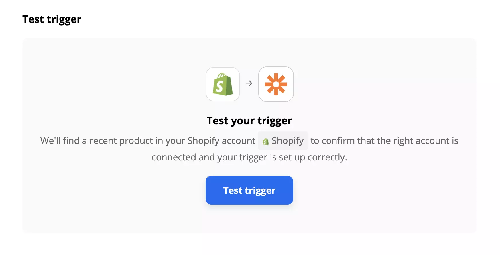 Test triggeru Shopify na Zapier