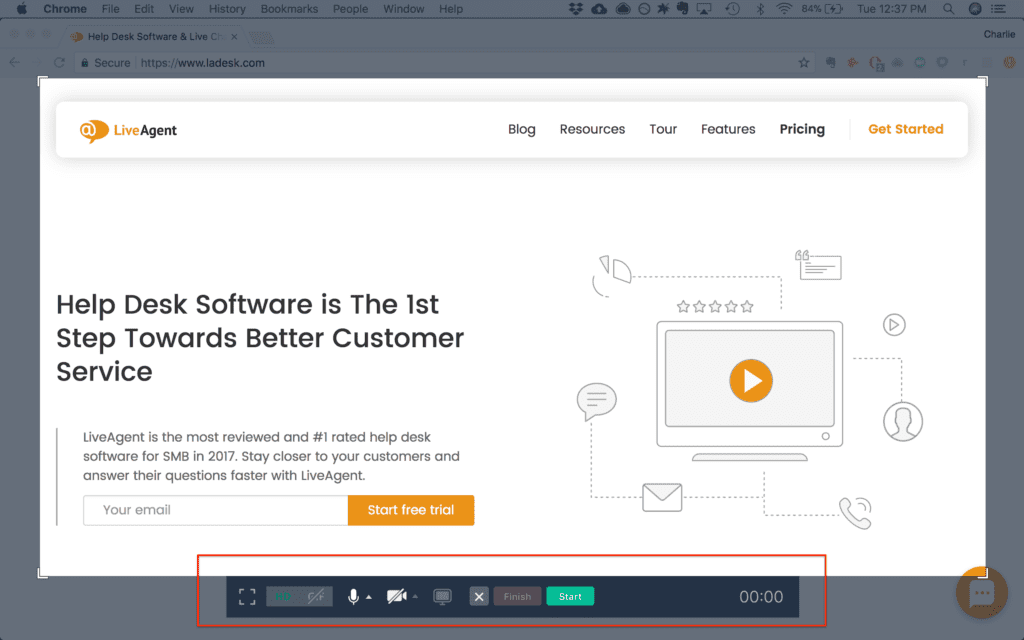 Funkce nahrávání obrazovky CloudApp