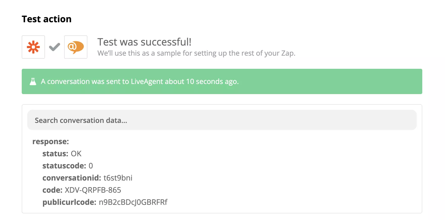 Úspěšný test integrace Stripe a LiveAgent