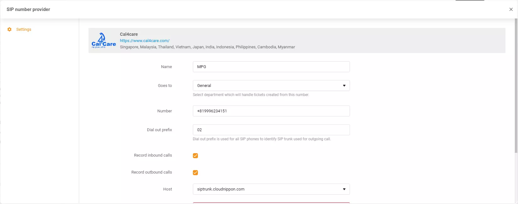 Přihlašovací údaje Cal4Care