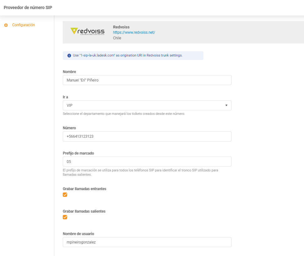 Přihlašovací údaje Redvoiss