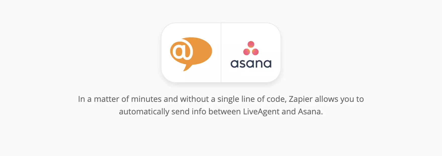Stránka integrace LiveAgent a Asany na Zapier