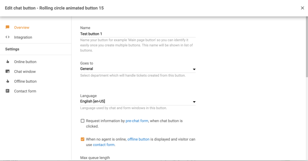 Nastavte tlačítko chatu v LiveAgent