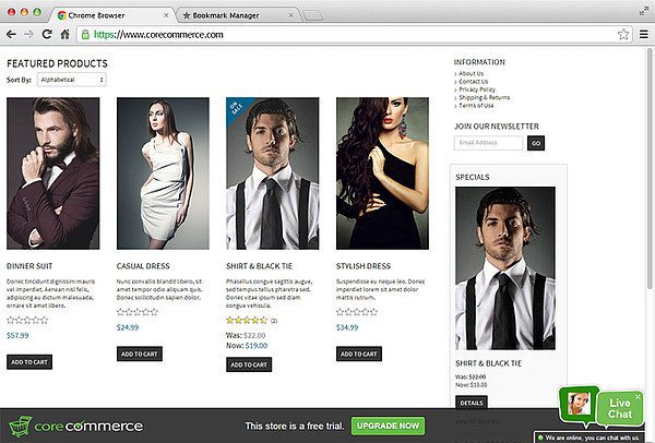 CoreCommerce LiveAgent livechat integrace