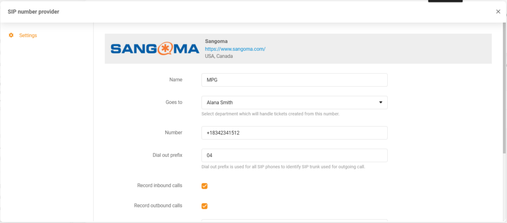 Přihlašovací údaje Sangomy