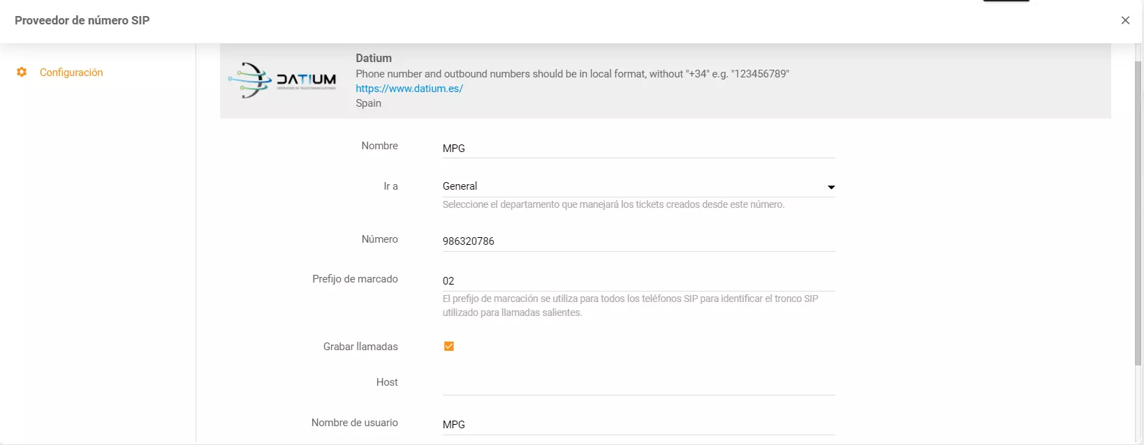 Vložte přihlašovací údaje Datium