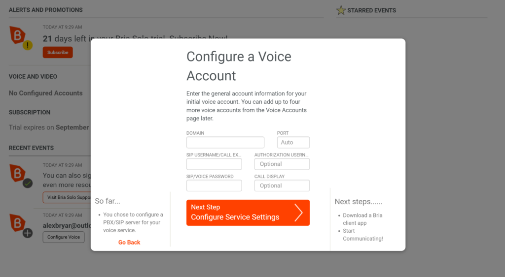 Nastavení hlasu Bria