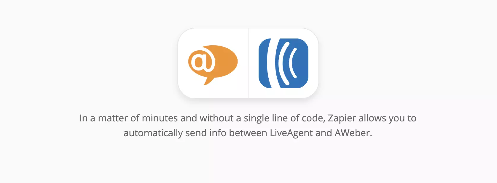 Stránka integrací LiveAgent a AWeber na Zapier