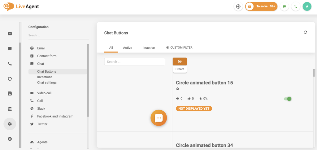 Vytvoření tlačítka chatu v LiveAgent